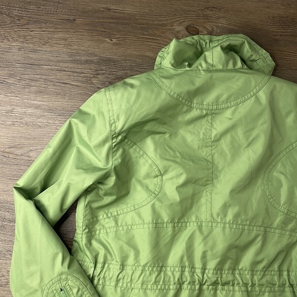 Gallery Petites Zip Up Lime Green Windbreaker Light Weight Jacket, size PS - Picture 9 of 12